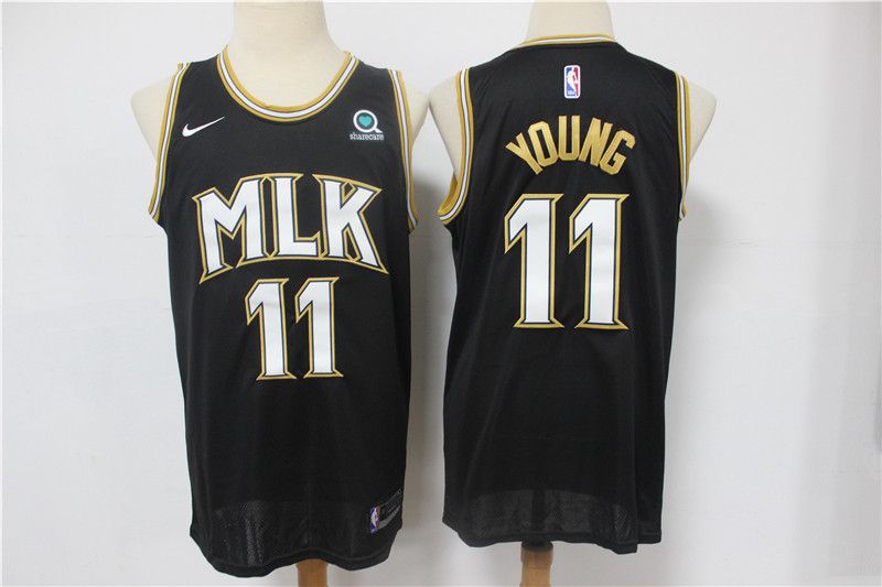 Men Atlanta Hawks #11 Young Black Nike City Edition NBA Jerseys->dallas mavericks->NBA Jersey